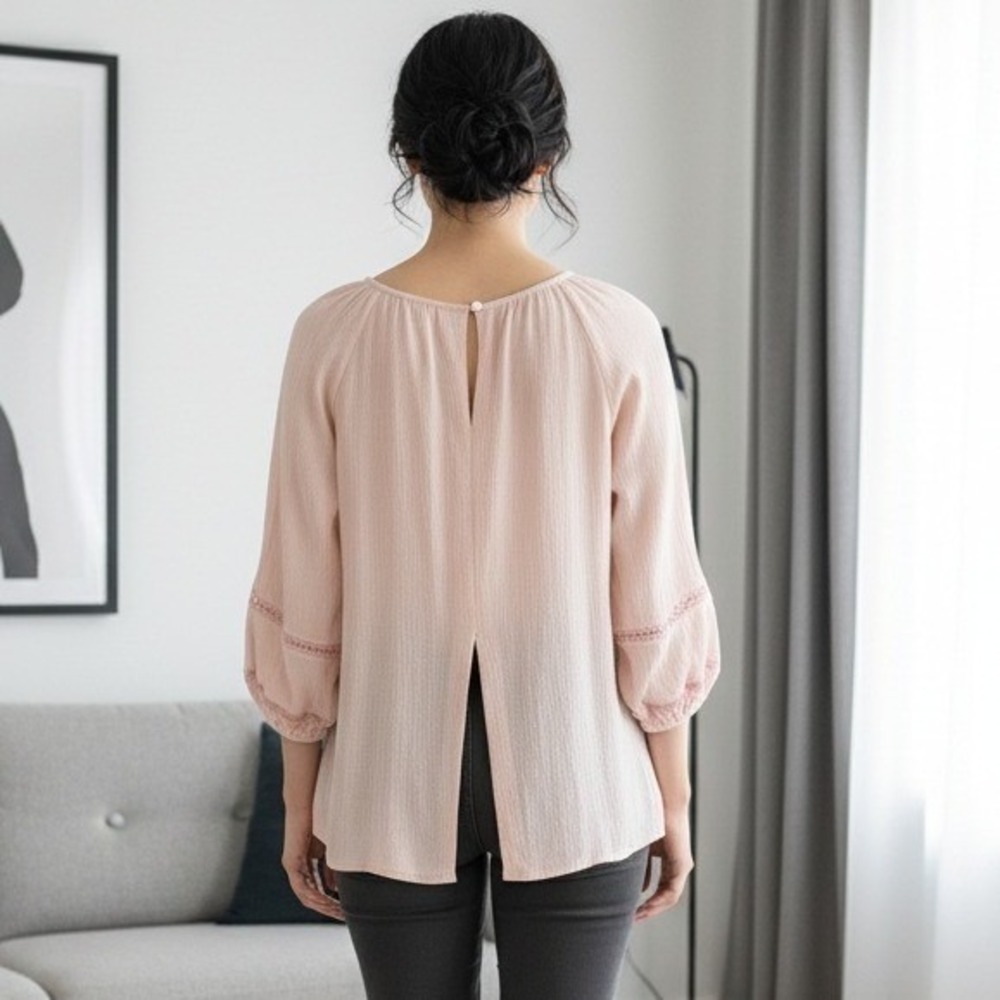 Spell Size S/M Moroccan Luxe Peasant Top Blouse Blush Pink Romantic Boho Hippie‎ - Picture 2 of 11